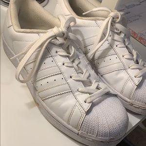 Adidas super starts all white